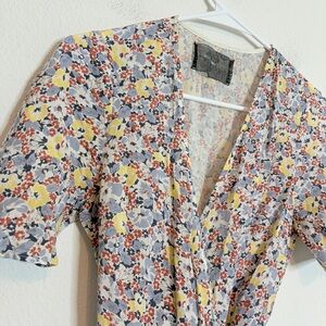 Reformation 100% Silk Floral Midi Wrap Dress, Size Medium